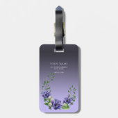 水彩パープルフラワーズラゲッジタグ ラゲッジタグ (裏面縦)