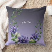 水彩パープルフラワーズ装飾用クッション クッション (ブランケット)