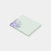 水彩パープルフラワーモノグラムポストイットノート ポストイット (アングル)