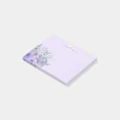 水彩パープルフラワーモノグラムポストイットノート ポストイット (アングル)