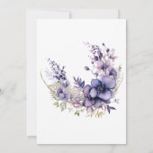 水彩パープルフラワー ハーフサークルリース 招待状 (裏面)