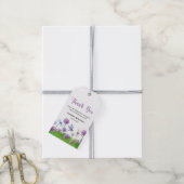 水彩パープルフローラありがとうギフトラベル ギフトタグ (より糸付き)