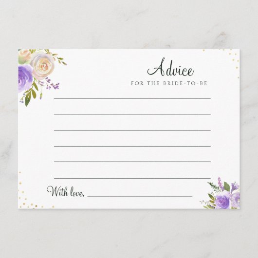 水彩パープルフローラアドバイス アドバイスカード (正面)