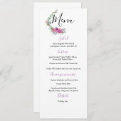 水彩パープルフローラエレガントなウェディングメニュー セーブザデート (正面/裏面)