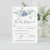 水彩パープルフローラエレガントな結婚式 出欠カード (スタンド正面)