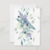 水彩パープルフローラエレガントな結婚式 出欠カード (裏面)