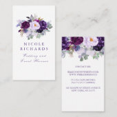 水彩パープルフローラエレガントボヘミア 名刺 (正面/裏面)
