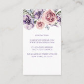 水彩パープルフローラエレガントボヘミア 名刺 (裏面)