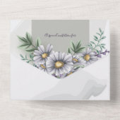 水彩パープルフローラオールインワン招待状 オールインワン招待状 (裏面)