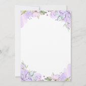 水彩パープルフローラガールファースト聖餐式 招待状 (裏面)