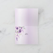 水彩パープルフローラサンキューカード サンキューカード (内部)