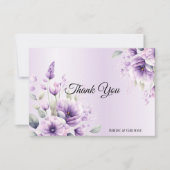 水彩パープルフローラサンキューカード サンキューカード (正面)