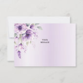 水彩パープルフローラサンキューカード サンキューカード (裏面)