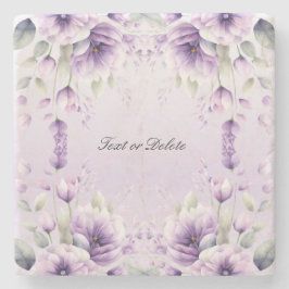 水彩パープルフローラストーンコースター ストーンコースター