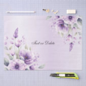 水彩パープルフローラティッシュペーパー 薄葉紙 (クラフト)