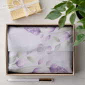 水彩パープルフローラティッシュペーパー 薄葉紙 (ギフト)