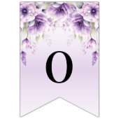 水彩パープルフローラバンティングフラグ バンティングフラッグ (第2の旗)