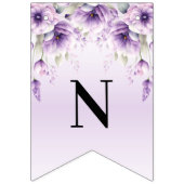 水彩パープルフローラバンティングフラグ バンティングフラッグ (第3の旗)