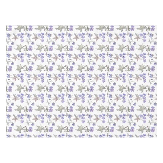 水彩パープルフローラパーティーホームデコレーション テーブルクロス (正面(横))