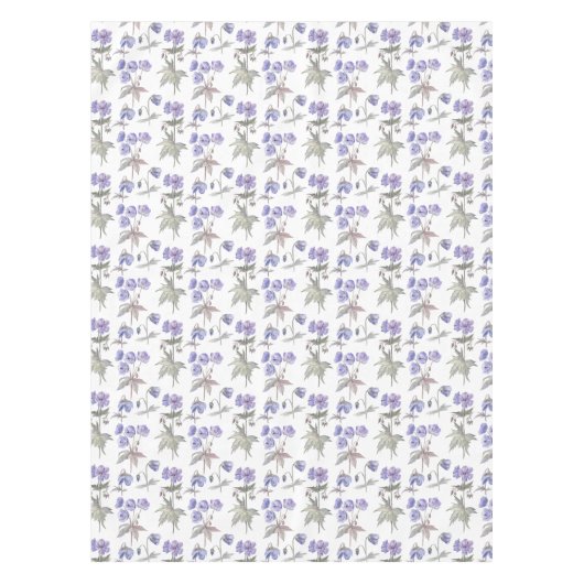 水彩パープルフローラパーティーホームデコレーション テーブルクロス (正面)