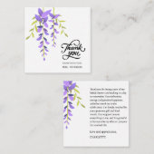 水彩パープルフローラブライダルシャワーありがとう ノートカード (正面/裏面)
