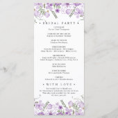 水彩パープルフローラブライダルシャワープログラム プログラム (裏面)