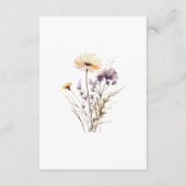 水彩パープルフローラブライト結婚ズ詳細 エンクロージャーカード (裏面)