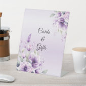 水彩パープルフローラ卓上シンボルや象徴 台座サイン (インサイチュ)