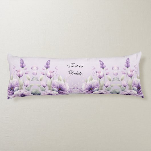 水彩パープルフローラ抱き枕 ボディピロー (裏面)