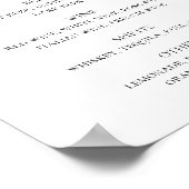 水彩パープルフローラ結婚のドリンクバー ポスター (角)