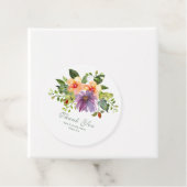 水彩パープルフローラ結婚ズサンキュー フェイバータグ (インサイチュ)