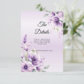 水彩パープルフローラ詳細エンクロージャカード エンクロージャーカード (スタンド正面)