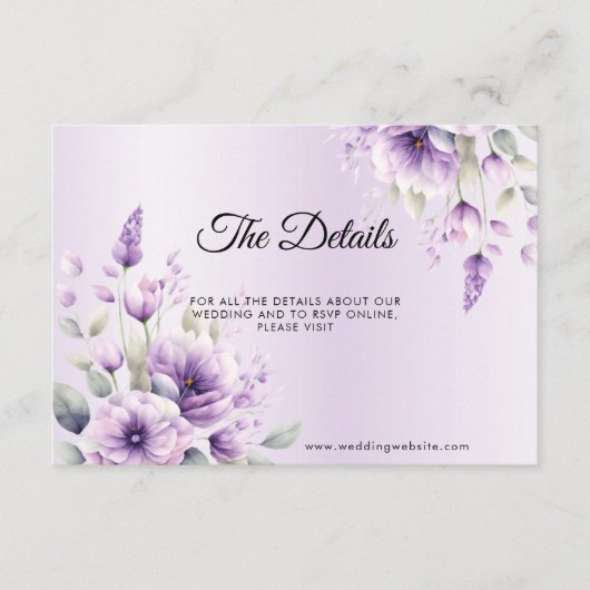 水彩パープルフローラ詳細エンクロージャカード エンクロージャーカード (正面)