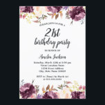 水彩パープルフローラ開花21st誕生日パーティー 招待状<br><div class="desc">リトルかわいらしベイリー店でフローラ誕生日招待状をもっと！</div>