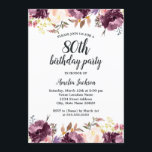 水彩パープルフローラ開花80th誕生日パーティー 招待状<br><div class="desc">リトルかわいらしベイリー店でフローラ誕生日招待状をもっと！</div>