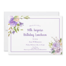 水彩パープルフローラ90thサプライズ誕生日