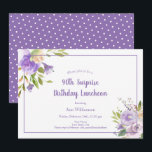 水彩パープルフローラ90thサプライズ誕生日 招待状<br><div class="desc">水彩パープルフローラ90thサプライズ誕生日招待状</div>