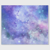 水彩パープルブルーとピンク ラッピングペーパー (フラット)