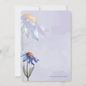 水彩パープルブルーガーベラデイジー結婚ズ 招待状 (裏面)