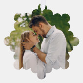 水彩パープルプラム赤面ピンクフローラ写真 オーナメントカード (正面)