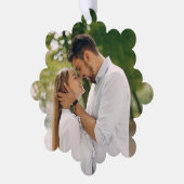 水彩パープルプラム赤面ピンクフローラ写真 オーナメントカード (左)