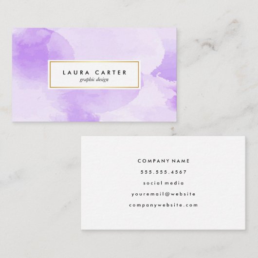 水彩パープルプロフェッショナル 名刺 (正面/裏面)