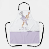 水彩パープルベーカリーフローラツール エプロン (正面)
