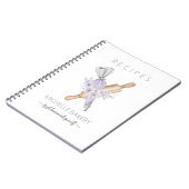 水彩パープルベーカリー フラワーツール レシピ ノートブック (左側)