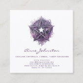 水彩パープルペンタグラムスター スクエア名刺 (裏面)