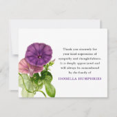 水彩パープルモーニンググローリー |ありがとうございます サンキューカード (正面)