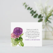 水彩パープルモーニンググローリー |ありがとうございます サンキューカード (スタンド正面)