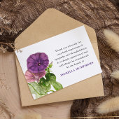 水彩パープルモーニンググローリー |ありがとうございます サンキューカード