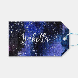 水彩パープルユニバース ギフトタグ