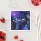 水彩パープルユニバース スタンダードカクテルナプキン (インサイチュ)